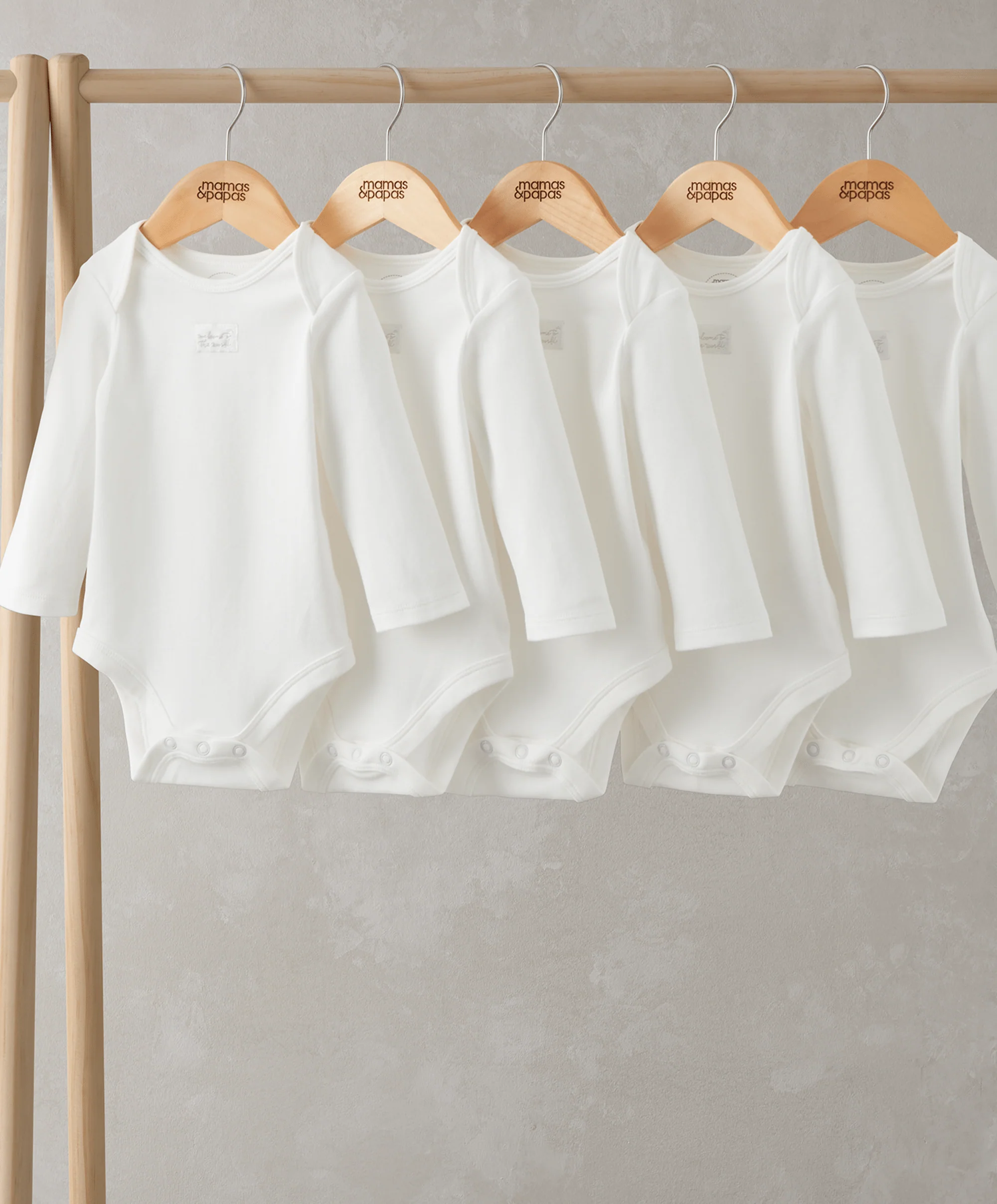 Organic Cotton Longsleeved Bodysuits (5 Pack) - White - Image 3