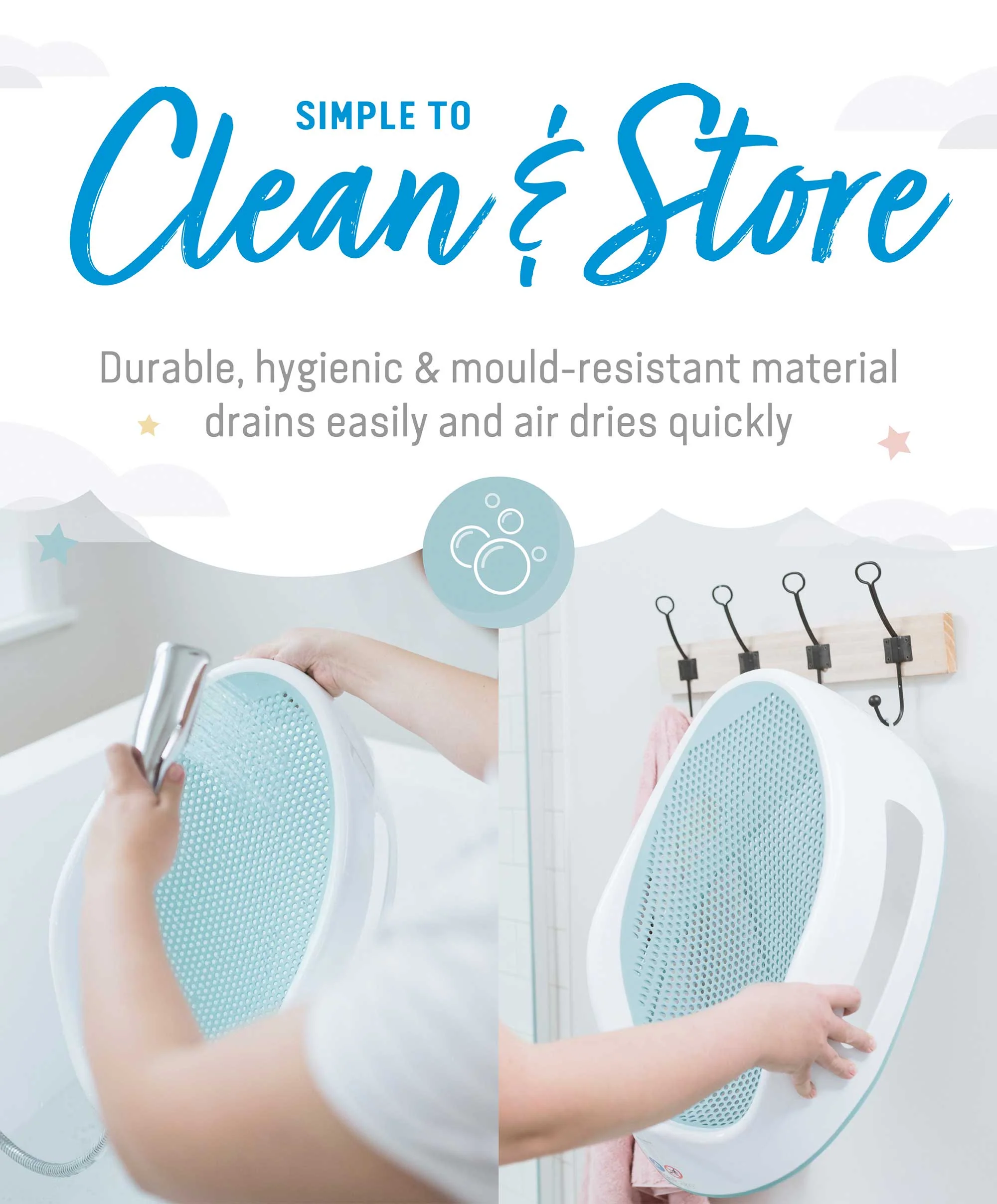 Angelcare Soft Touch Baby Bath Support - Aqua - Image 12
