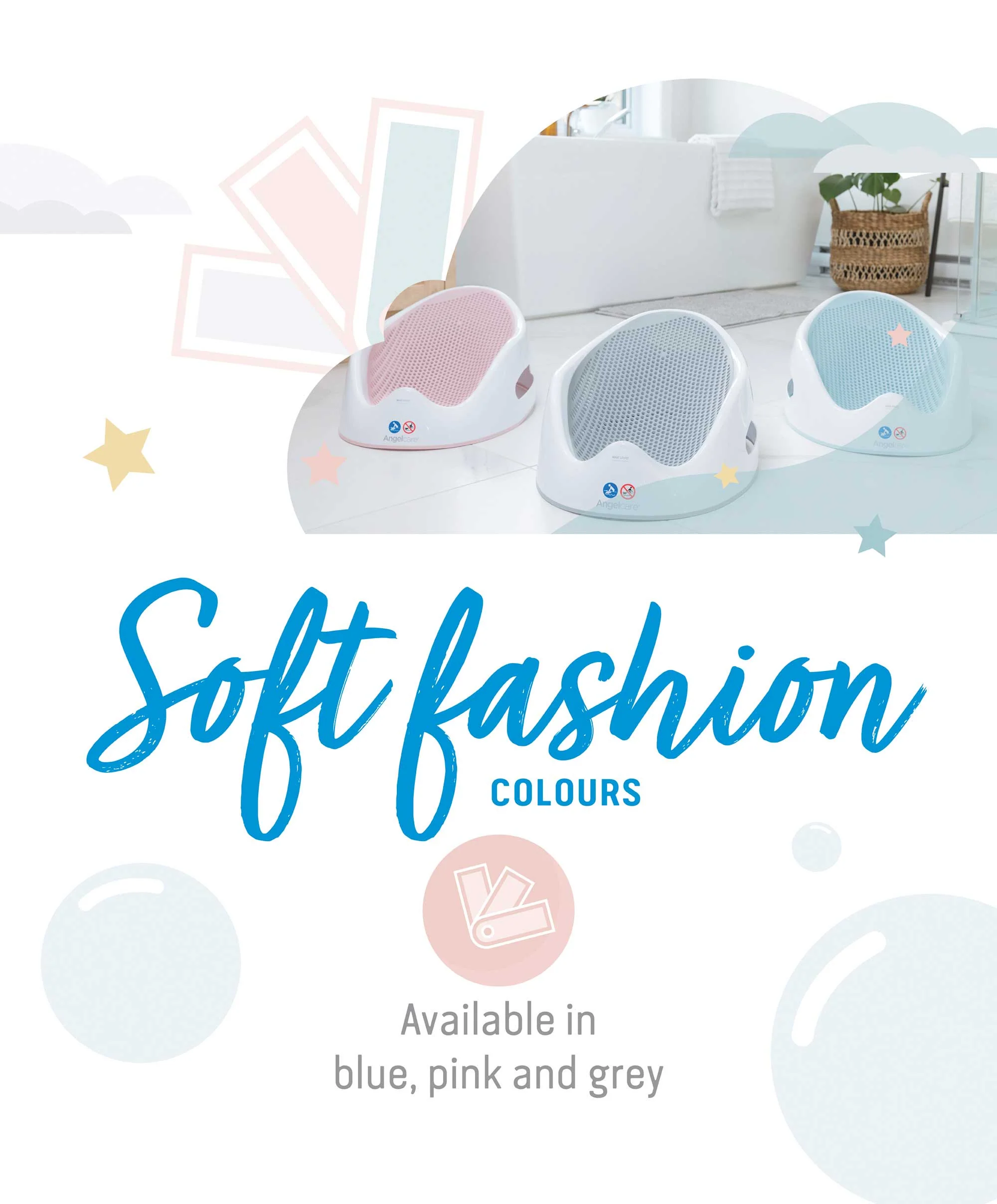 Angelcare Soft Touch Baby Bath Support - Aqua - Image 13