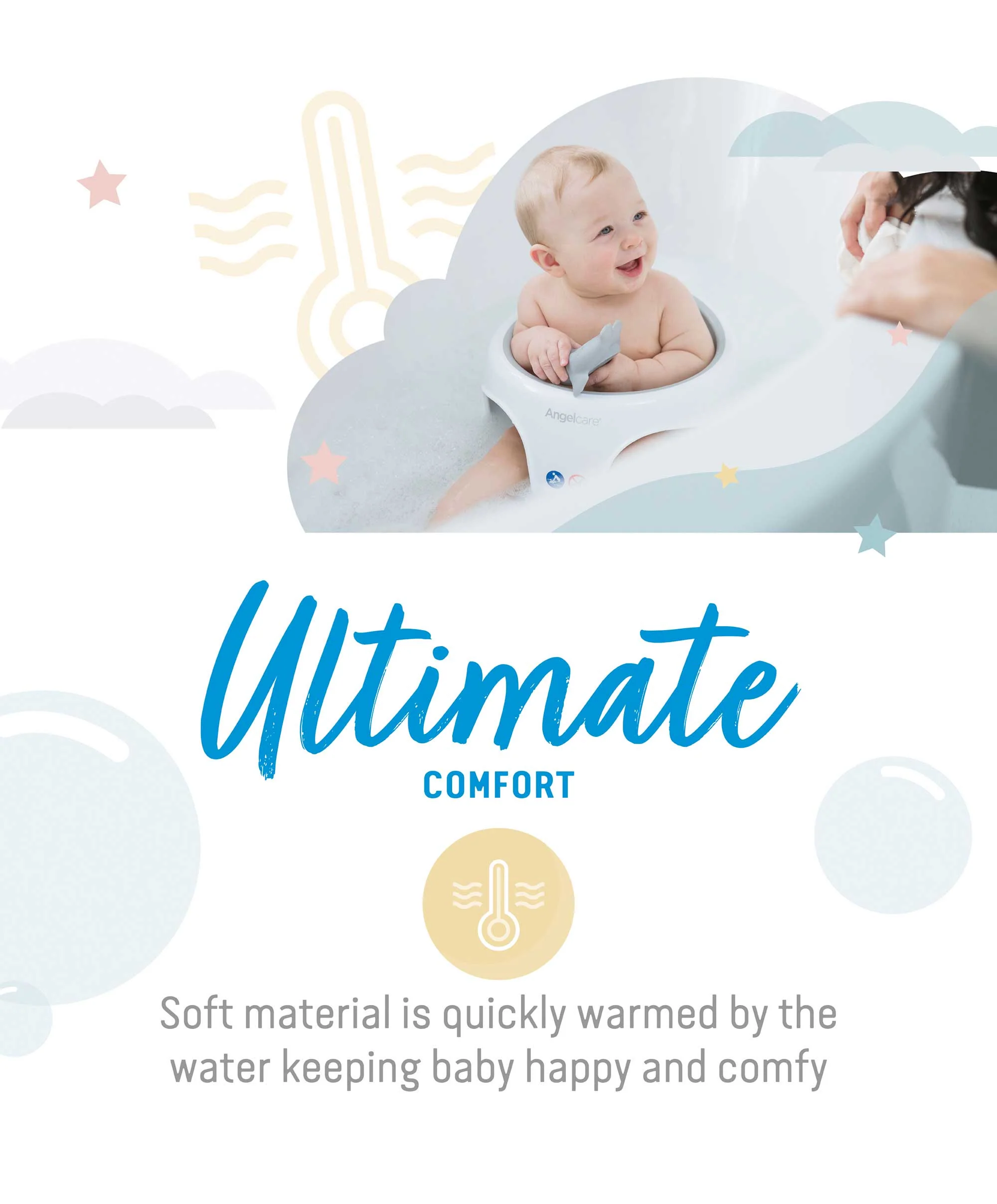 Angelcare Aqua Soft Touch Baby Bath Seat - Grey - Image 3