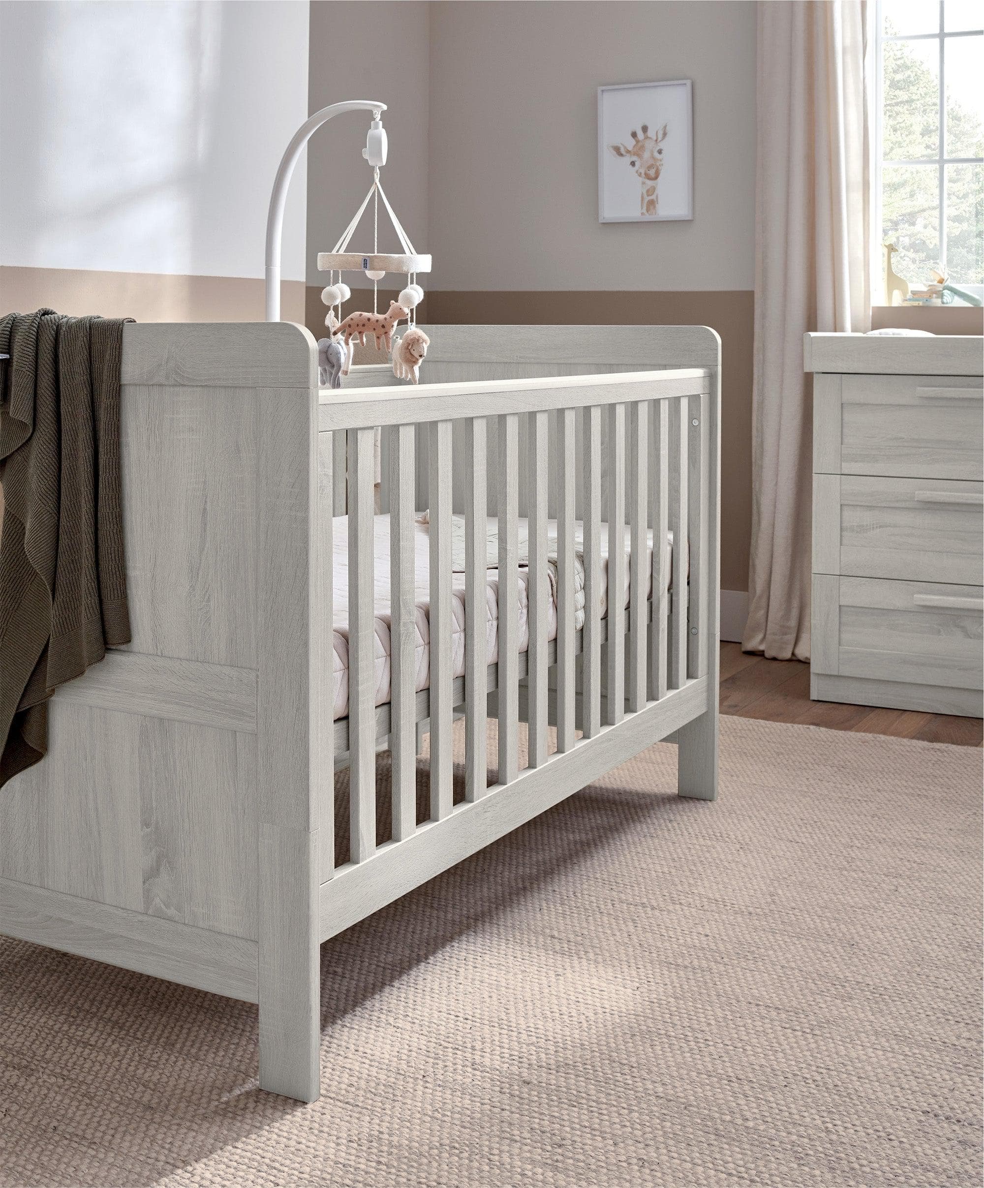 Atlas 2 Piece Cotbed Set with Dresser Changer - Nimbus White - Image 3