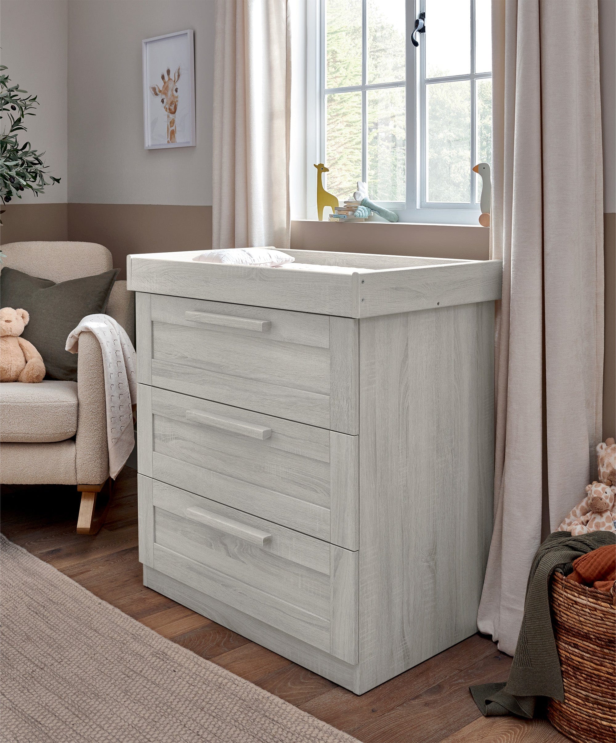 Atlas 3 Piece Cotbed Range with Dresser Changer & Wardrobe - Nimbus White - Image 21