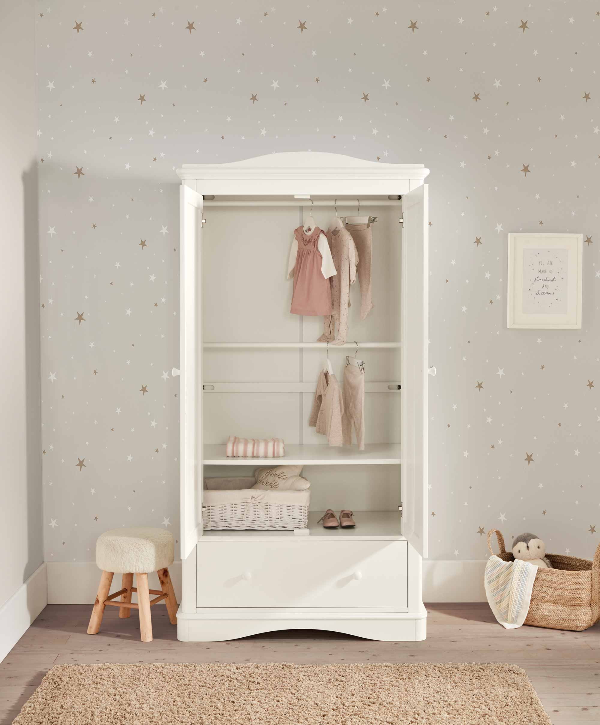 Flyn 3 Piece Cotbed Range with Dresser Changer & Wardrobe - White - Image 21