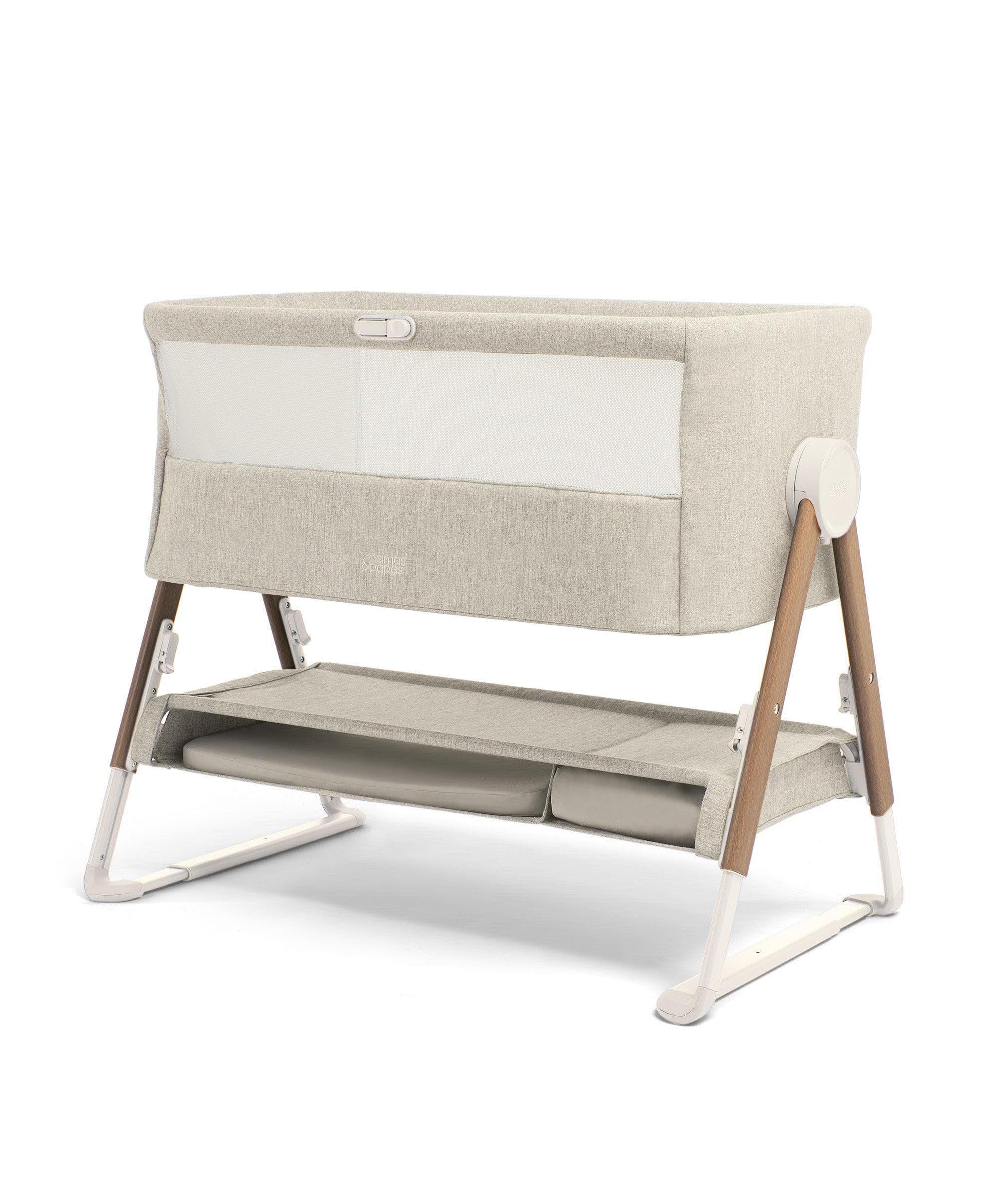 Lua Bedside Crib and Sheet Bundle - Fawn/White - Image 9
