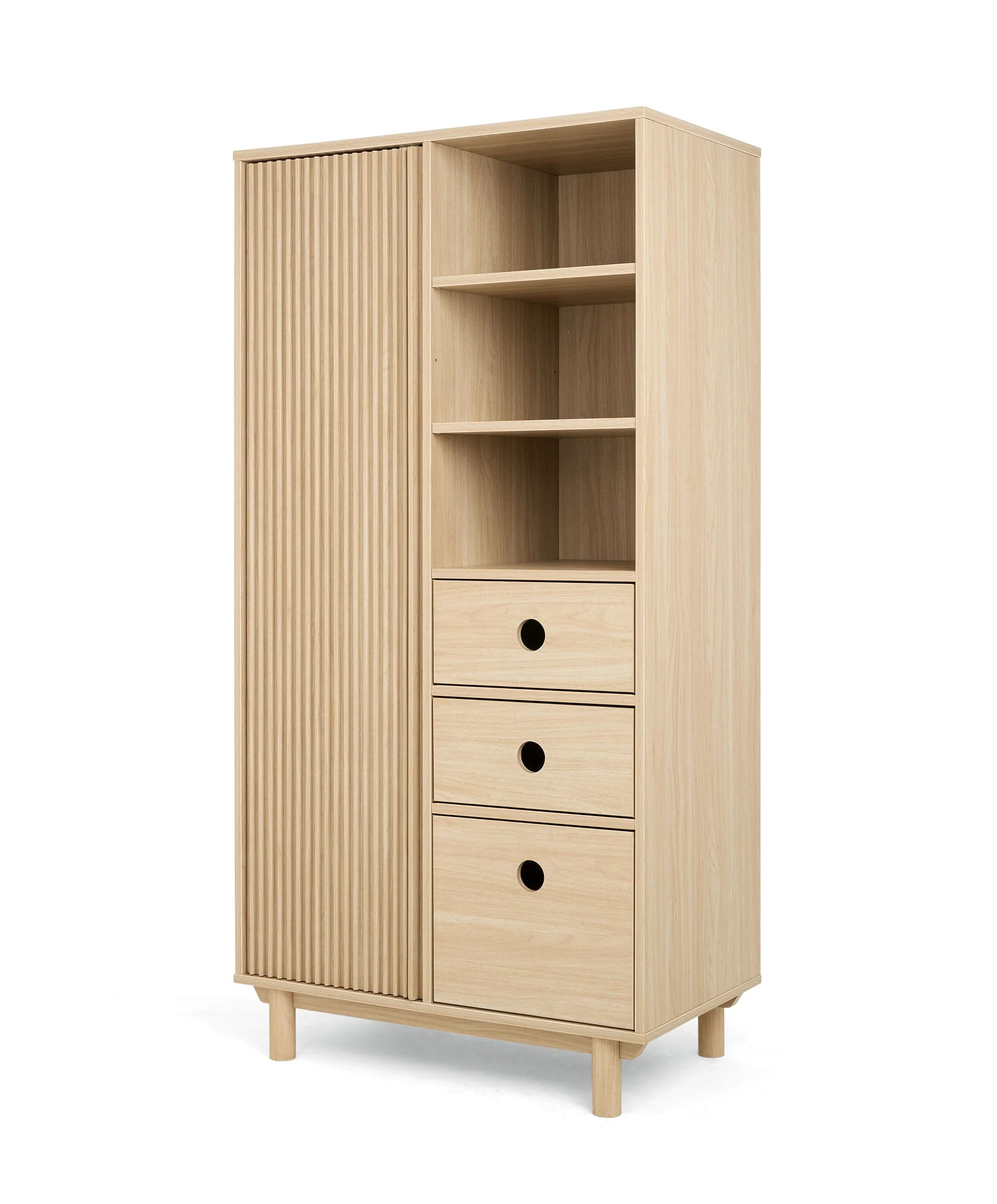 Oska Nursery Bundle With Lua Bedside Crib (6 Pieces) - Oak - Image 9