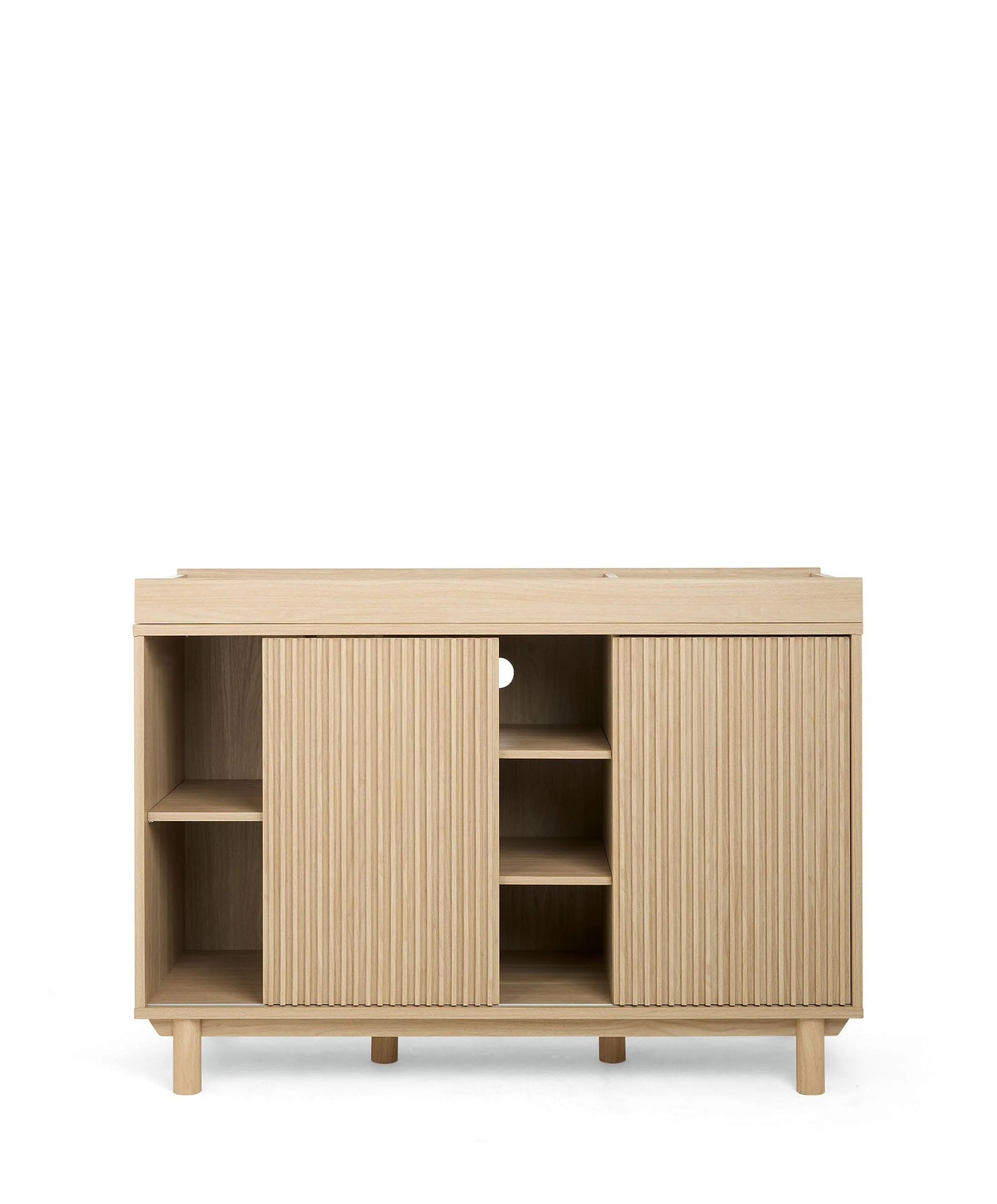 Oska Nursery Bundle With Wide Dresser Changer & Lua Bedside Crib (6 Pieces) - Oak - Image 9