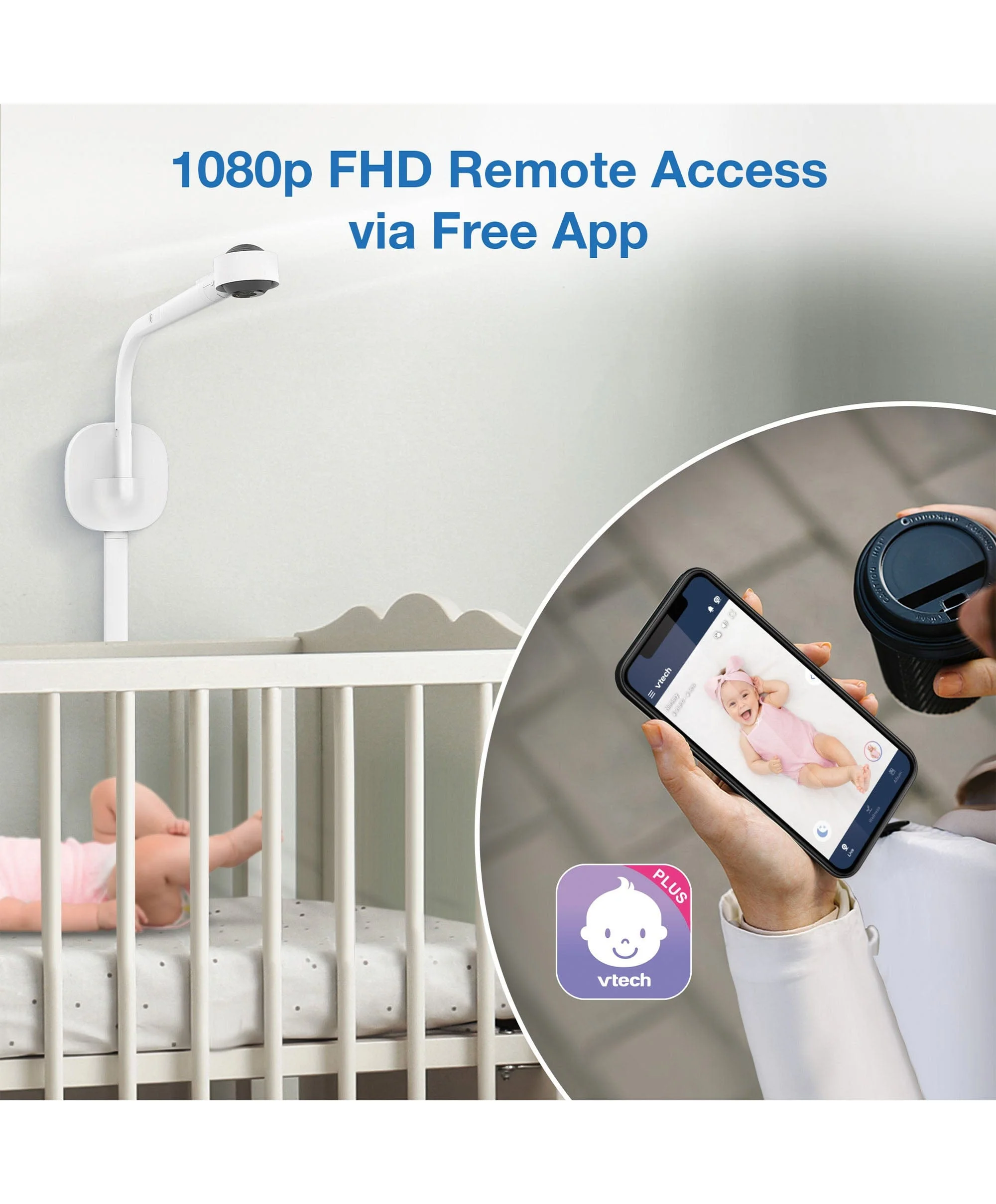 VTech RM7787HD 7” Over-The-Cot Smart Monitor - Image 12