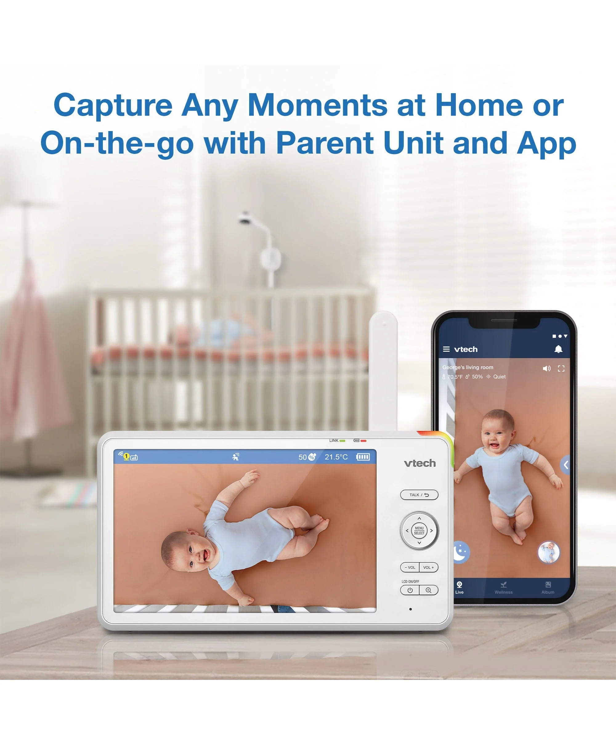 VTech RM7787HD 7” Over-The-Cot Smart Monitor - Image 8